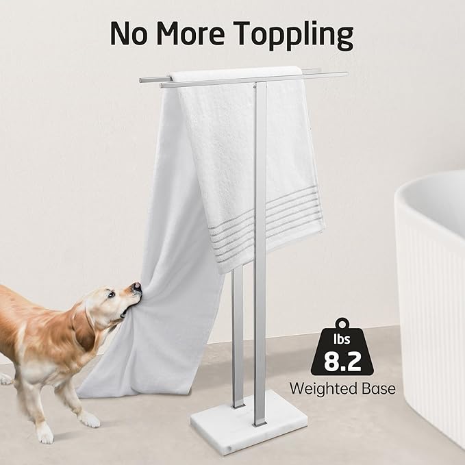 KES Standing Towel Rack Taller Version, Free Standing Towel Holder Stand - Image 3
