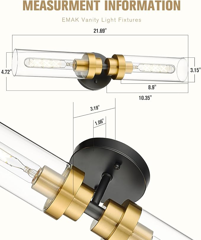 Emak Black and Gold Vanity Lights - Image 4