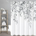 Gibelle Long Shower Curtain 72 x 78, Watercolor Plant Eucalyptus Leaves Fabric by Gibelle
