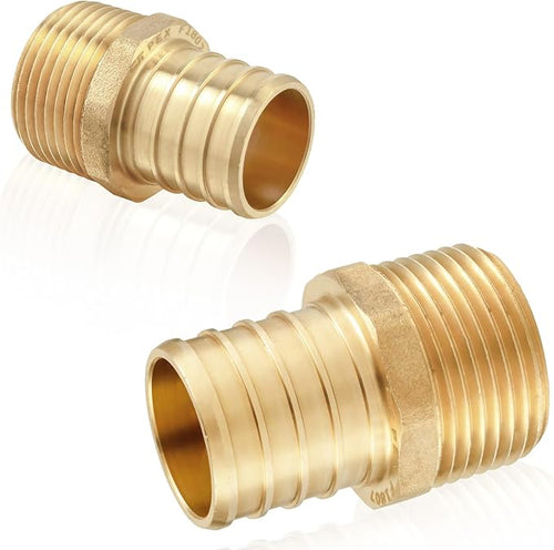 100-Pack HeSun PEX Fittings, 3/4" PEX x 1/2" Male NPT, Brass Crimp Male Adapter by HeSun