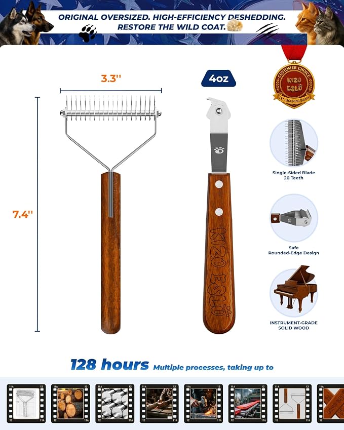 Dog Brush for Shedding 20 Blade Dematting Tool Pet Brush, Undercoat Rake for - Image 7