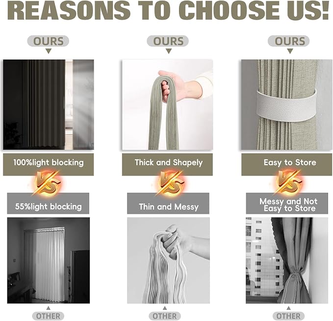 100% Blackout Fabric Folding Door Curtain - Image 4