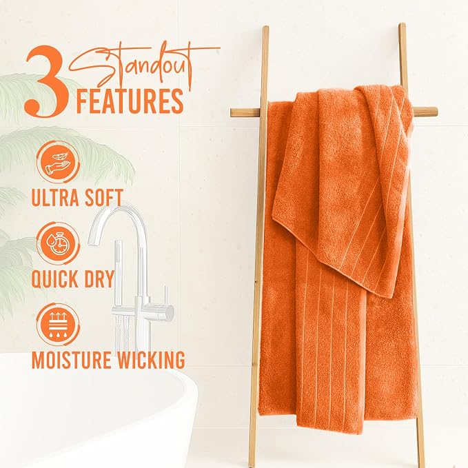 DAN River Extra Large Bath Towels Set of 4, 30 x 60 Inches - Image 3