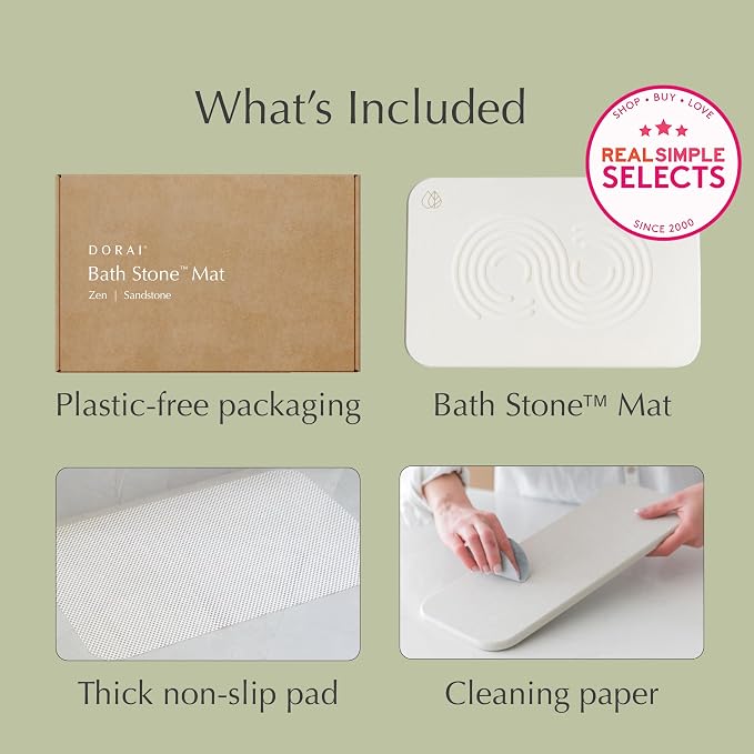 Dorai Home Bath Stone Mat 23.6"x15.4"| Luxury Diatomite Stone Bath Mat |Quickly - Image 7
