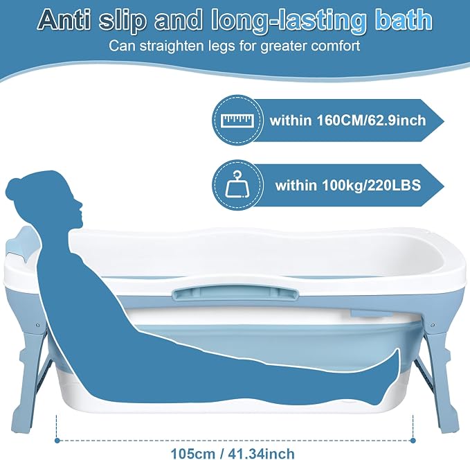 Portable Bathtub Portable Tub for Adults, Ice Bath, Sitz Bath, Freestanding - Image 5
