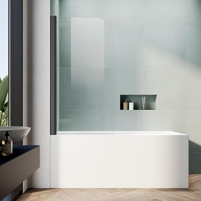ELEGANT Bathtub Shower Door 32" W x 55" H, Frameless Tub Shower Door, 1/4" - Image 8