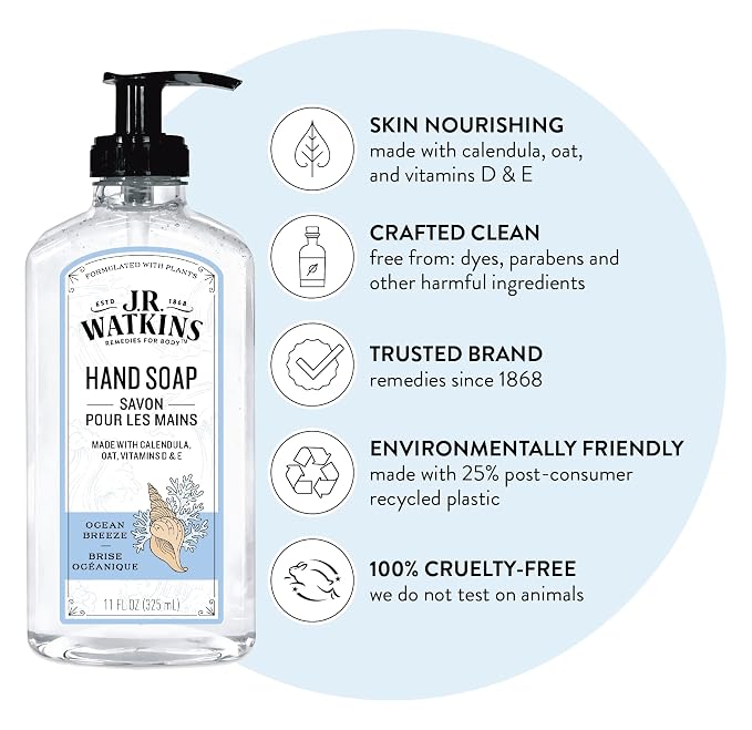 J.R. Watkins Gel Hand Soap, Scented Liquid Hand Wash - Image 2