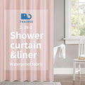2-in-1 Waterproof Long Fabric Shower Curtain or Liner, Linen Textured, 78 Inch by THAIGEE