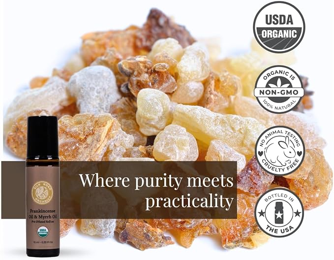 Silk Road Organic Frankincense Oil & Myrrh Essential Oil Roll On, USDA Certified - Image 4