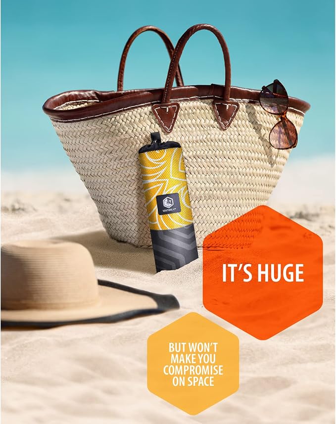 VENTURE 4TH Microfiber Beach Towel: Quick-Dry, Sandproof and Lightweight - Image 4