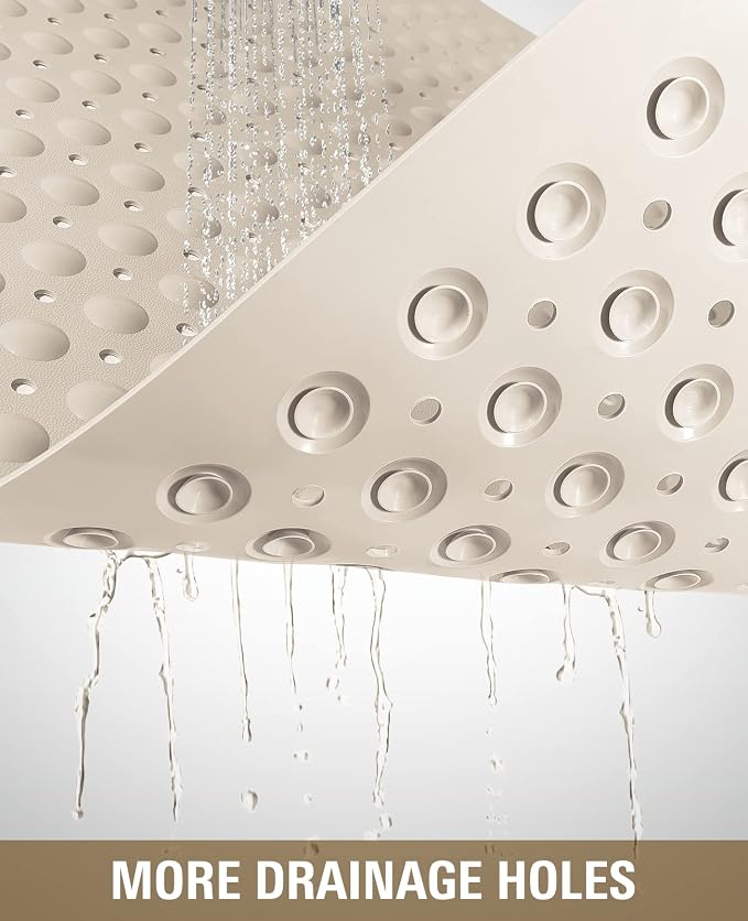Yolife Extra Large Shower Mat, 34.3" L x 23.3" W TPE Anti Slip Stand Up Shower - Image 3