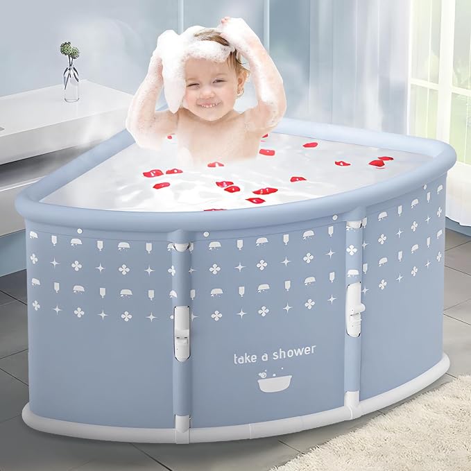 Foldable Bathtub for Adults, 28.8" Fan-Shaped Portable tub, Large Collapsible - Image 5