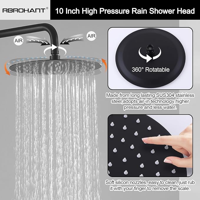RBROHANT Outdoor Shower, Wall Mount Outdoor Shower Kit, Outside Shower Faucet - Image 5