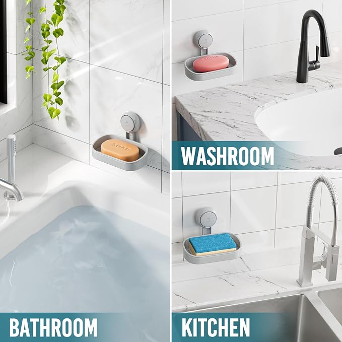 TAILI Soap Dish Bar Holder Suction Cup, Soap Saver - Image 9