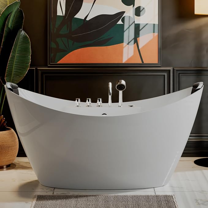Empava 59" x 28" Freestanding Whirlpool Tub - Image 5
