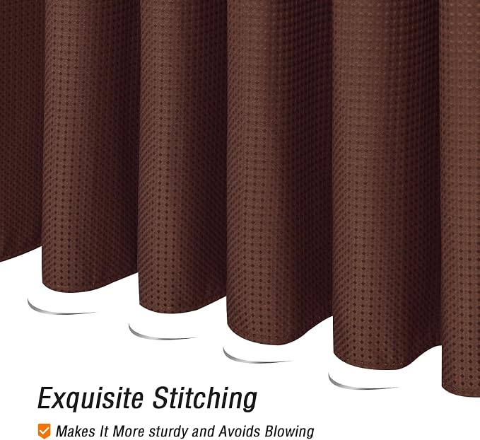 Gibelle Extra Long Shower Curtain 72 x 84, Tall Waffle Weave Textured Fabric - Image 5