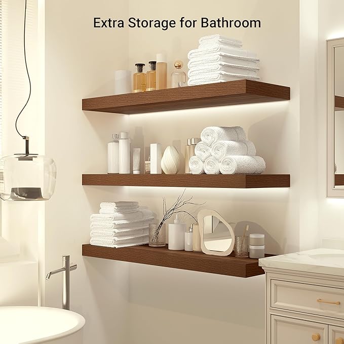 Heimlove 24 x 12 Inch Deep Floating Shelves Wall Mounted - Image 5