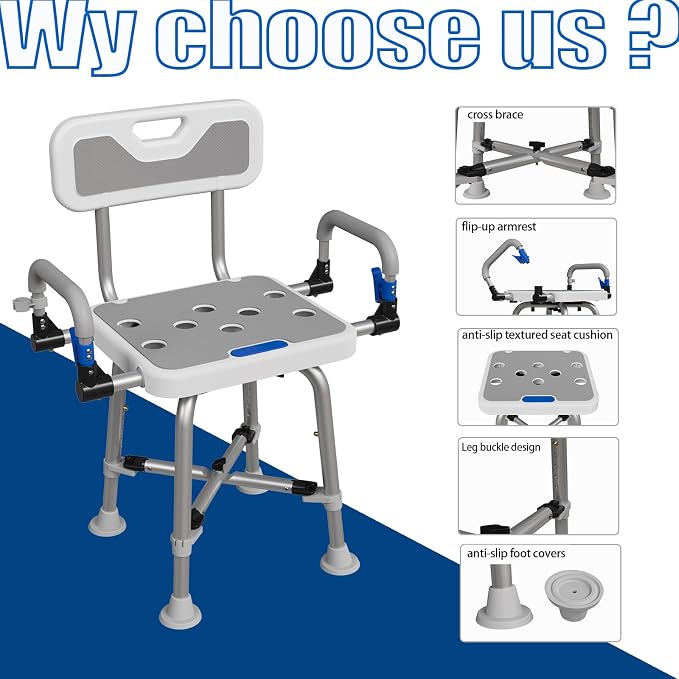 Shower Chair for Seniors Elderly Handicap Disabled Or Bariatric Adults Heavy - Image 3