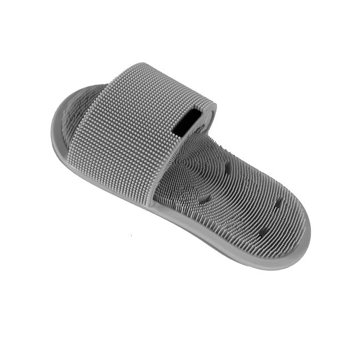 Shower Foot Scrubber with Non-slip Suction Cups, Silicone Bristle Shower Foot by HIZOLVIO