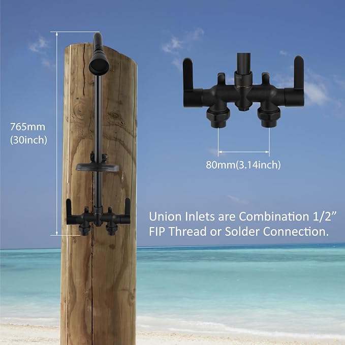 Aolemi Outdoor Shower Fixtures, Outdoor Shower Kit Faucet System 3 Inch Center - Image 5