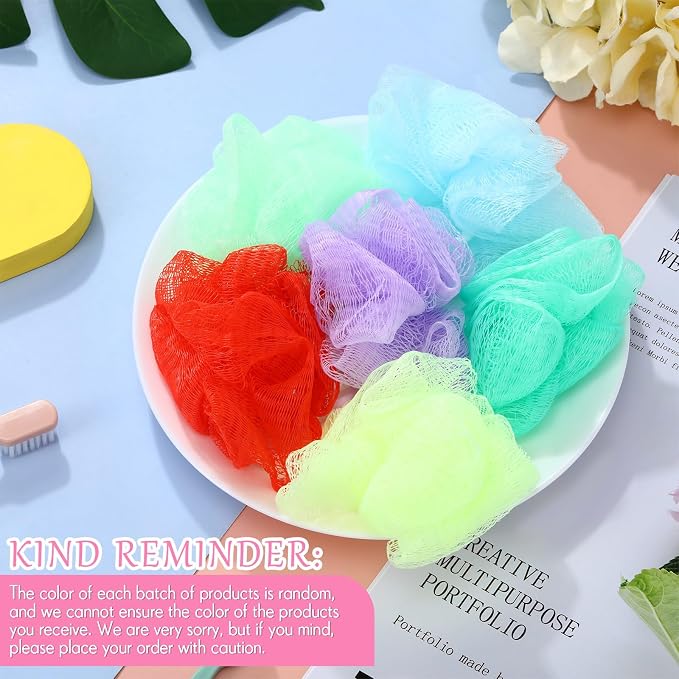 72 Pack Bath Loofah Bulk Travel Size Loofah Mini Sponge Mesh Shower Ball Body - Image 7