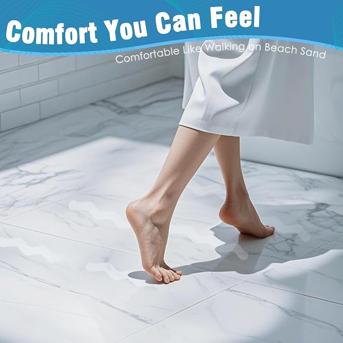 S&X 24 Pcs Anti Slip Shower Stickers, Invisible Clear High Traction Bathtub - Image 4