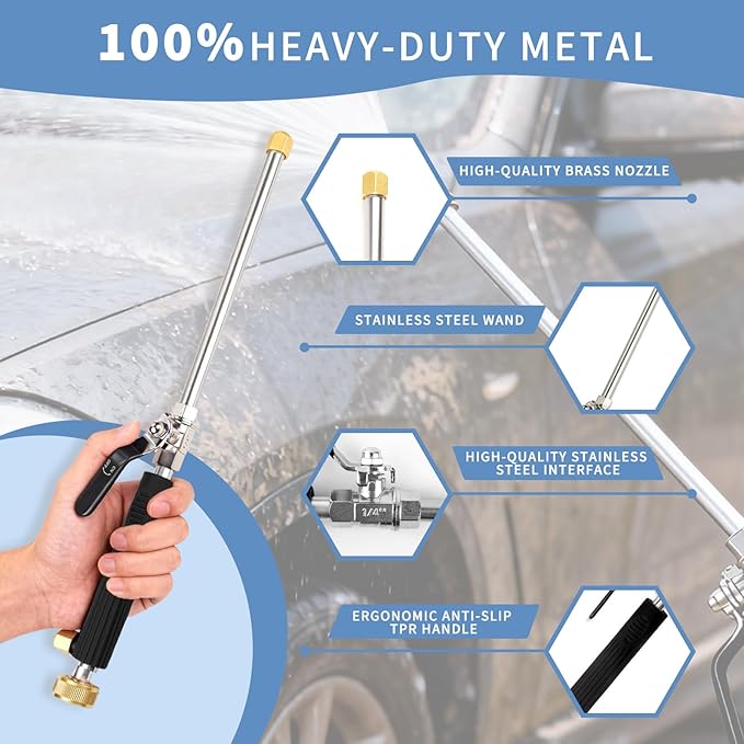 39'' High Pressure Washer Hose Attachment Jet Nozzle, Hose into Power Washer - Image 6