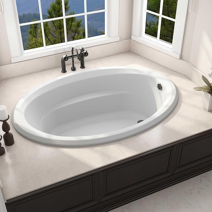 Jacuzzi SIGNATURE Acrylic Whirlpool Oval Drop-In Bathtub, Includes Heater & 6 - Image 5