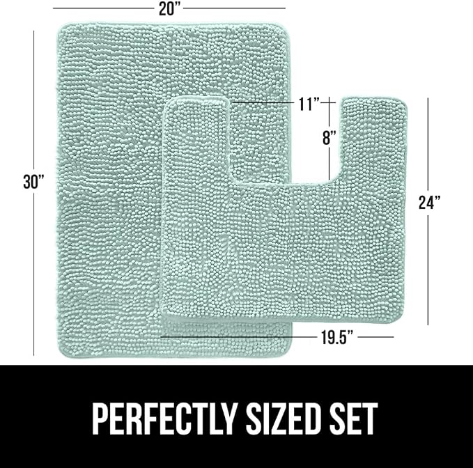 GORILLA GRIP Bathroom Rug Sets, Soft Chenille 2 Piece Area Rugs Set, Toilet - Image 2