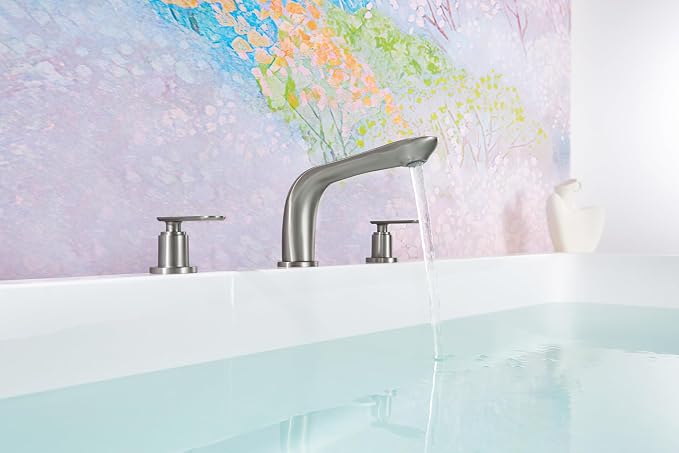 SITGES Classic Bathtub Faucet, 2-Handle Brushed Nickel Tub Filler, 3-Hole - Image 3