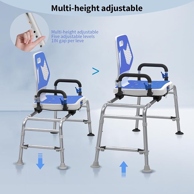 Sliding Shower Chair Swivel Tub Transfer Bench - Image 5