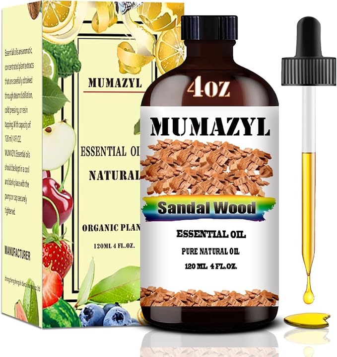 Sandalwood Essential Oil, Sandalwood Oil 4 Fl Oz 120ML by MUMAZYLESSENTIALOIL