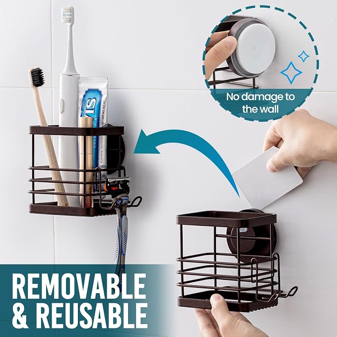 TAILI Patented Suction Cup Toothbrush Holder, Stainless Steel Anti-Puddling - Image 7