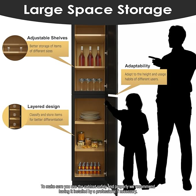 Storage Cabinet, 2 Soft Close Doors, 5 Adjustable Shelves, 2 Portion, - Image 5