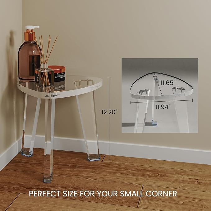 Acrylic Corner Shower Stool for Shaving Legs 11.65" D X 11.94" W X 12.2" H - Image 3
