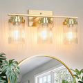 Gold Bathroom Light Fixtures 3 Lights Vanity Light by JUNNAI