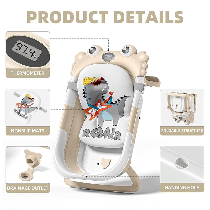 Collapsible Baby Bathtub for Infants to Toddler - Image 3