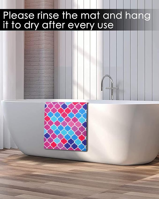 godehone Shower Mats Non Slip Without Suction Cups, PVC Loofah Bathroom Mats - Image 6