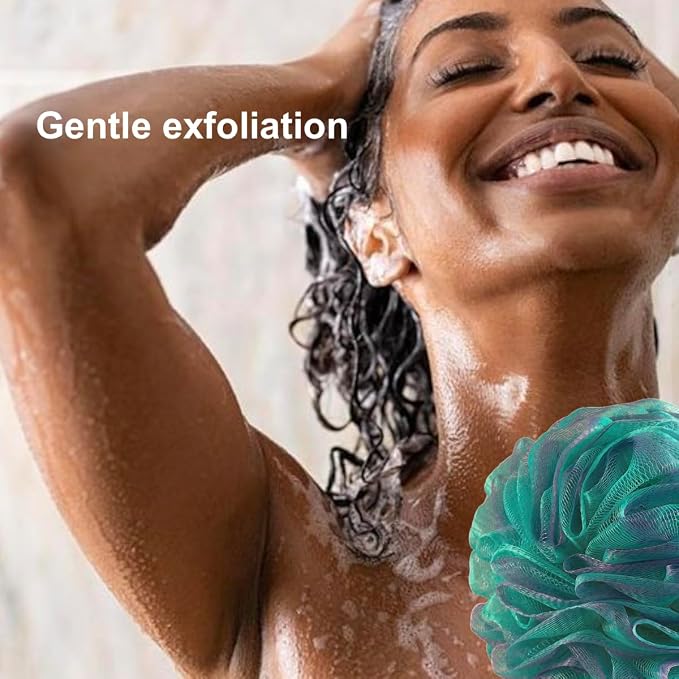 SHOWER BOUQUET Loofah-Bath-Sponge XL Swirl-Mix-Color 4-Pack // Extra-Large 75g - Image 3