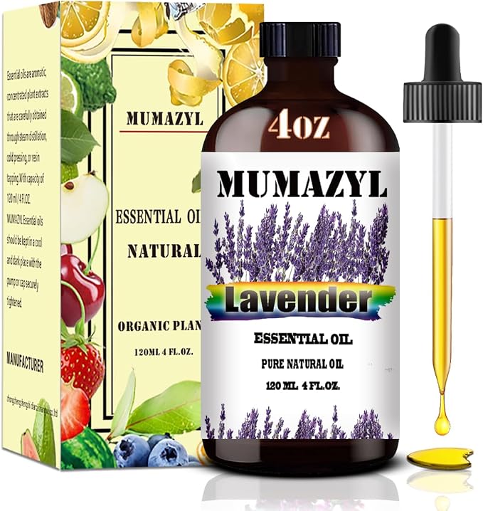 Lavender Essential Oil, Lavender Oil 4 Fl Oz 120ML by MUMAZYLESSENTIALOIL