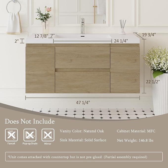 48" Floating Bathroom Vanity - Image 2