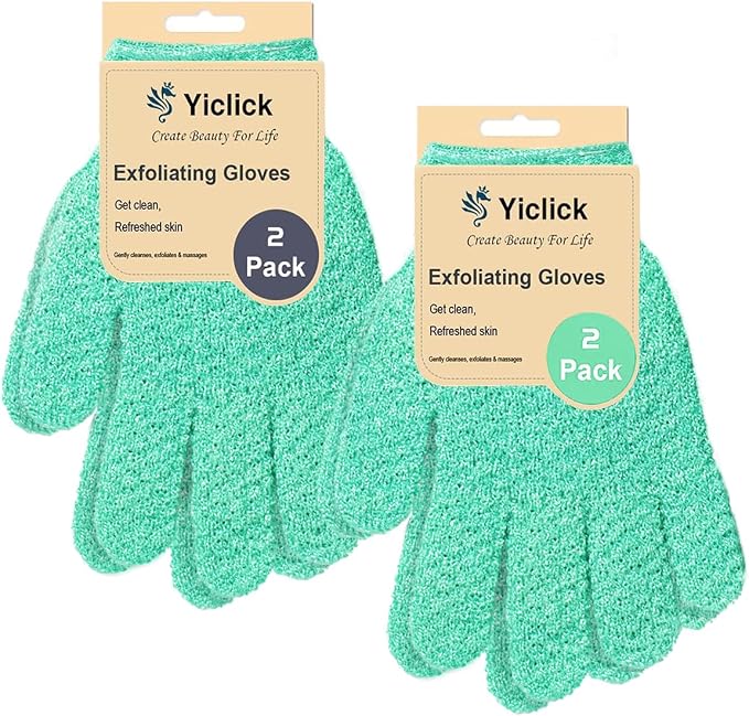 Yiclick Heavy Exfoliating Gloves, Exfoliating Body Scrubber by YiclickCreateBeautyforLife