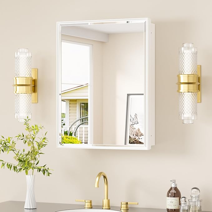 TETOTE 20" x 26" White Medicine Cabinet by TETOTE