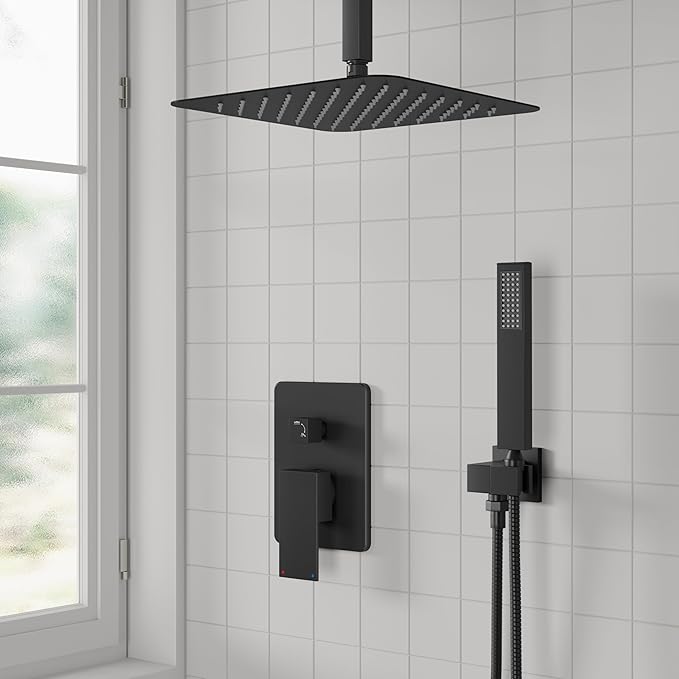 esnbia Shower System, Bathroom 12 Inches Rain Shower Head - Image 2