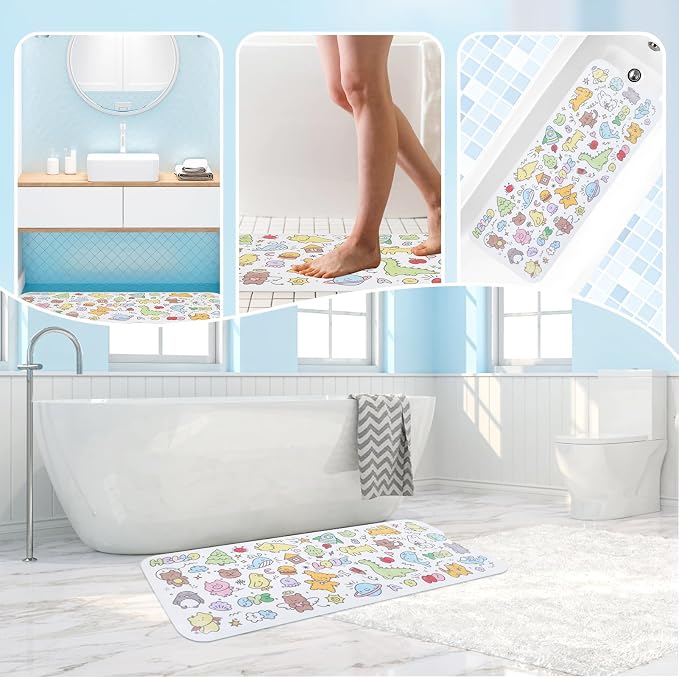 Baby Bath Mat for Tub Non Slip Kids Bathtub Mat Extra Long 40X16 Inch Toddler - Image 5