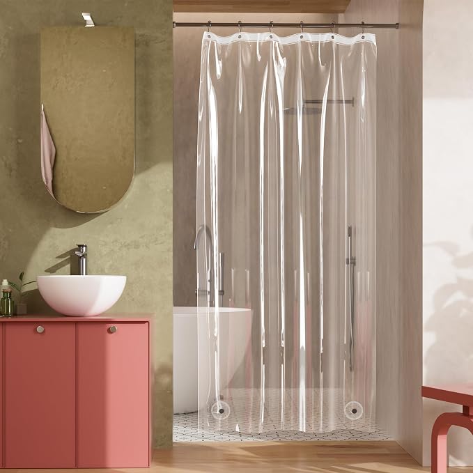 Titanker Shower Stall Curtain Liner, 36x72 Clear PEVA Lightweight Single Stall - Image 2