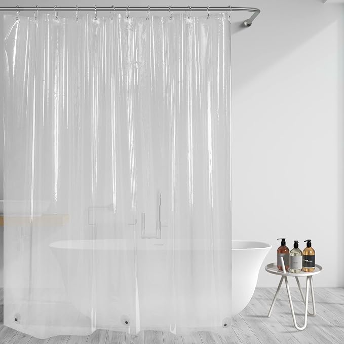 AmazerBath Clear Shower Curtain, 72x72 Plastic Shower Curtain, PEVA Waterproof - Image 8
