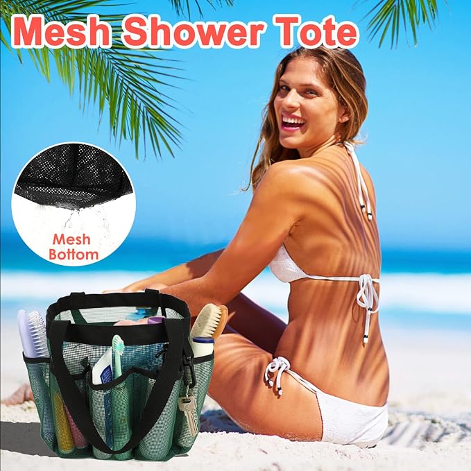 Mesh Shower Caddy Portable for College Dorm Room Essentials, 8-Pocket Large - Image 5