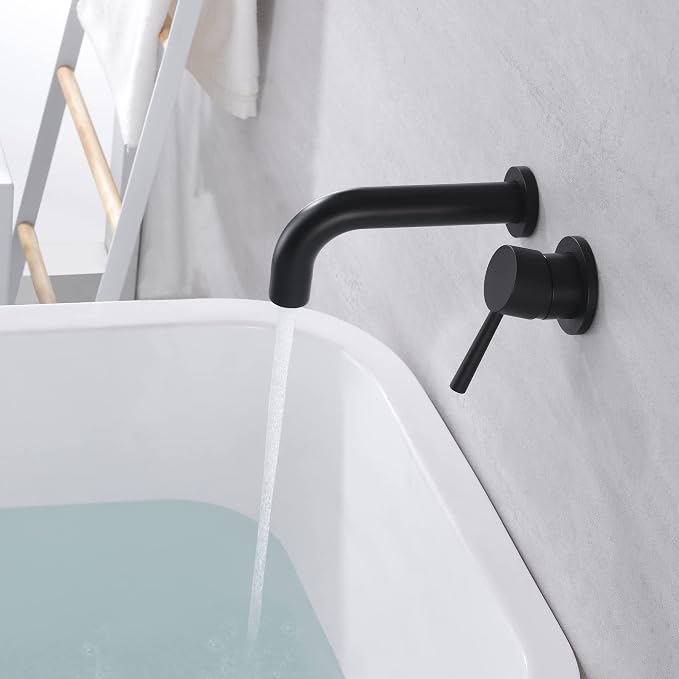 SUMERAIN Matte Black Tub Faucet Set Wall Mount Bathtub Faucet Single Handle - Image 4