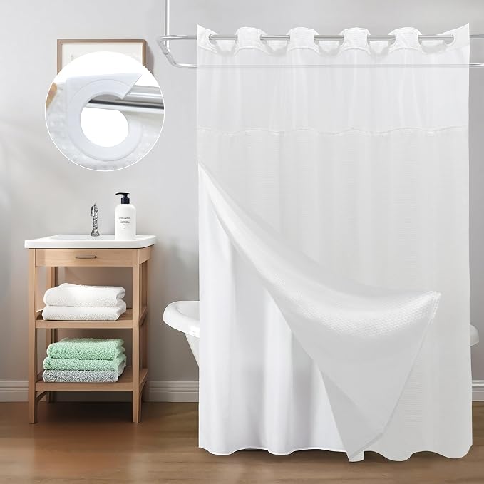 Inhousolu Long No Hook Shower Curtain - Image 8